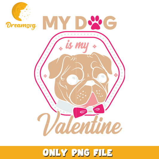 Pug Valentine Dog PNG Design