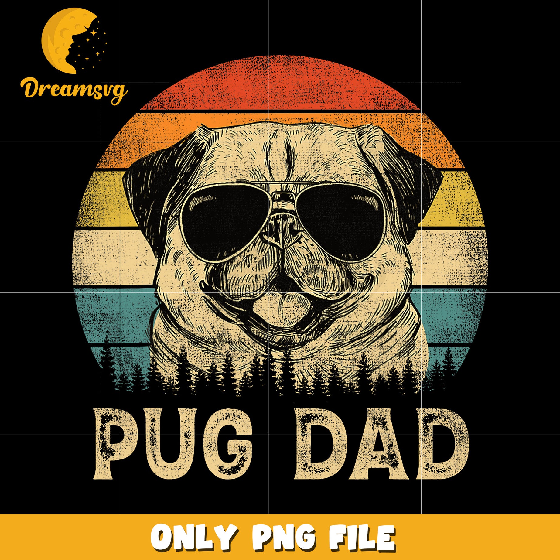 Pug dog dad png, funny dog png, father's day png