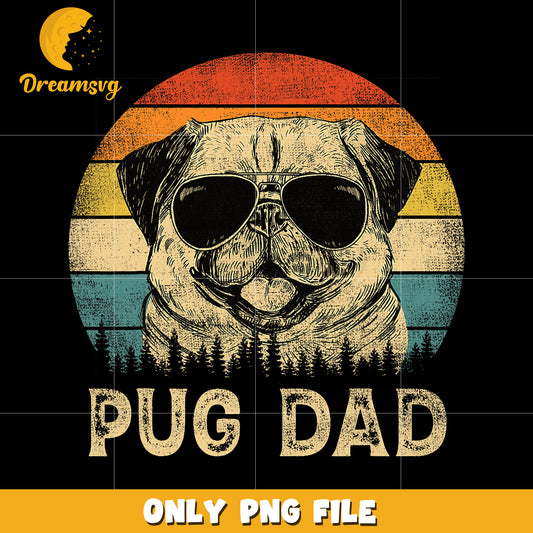 Pug dog dad png, funny dog png, father's day png