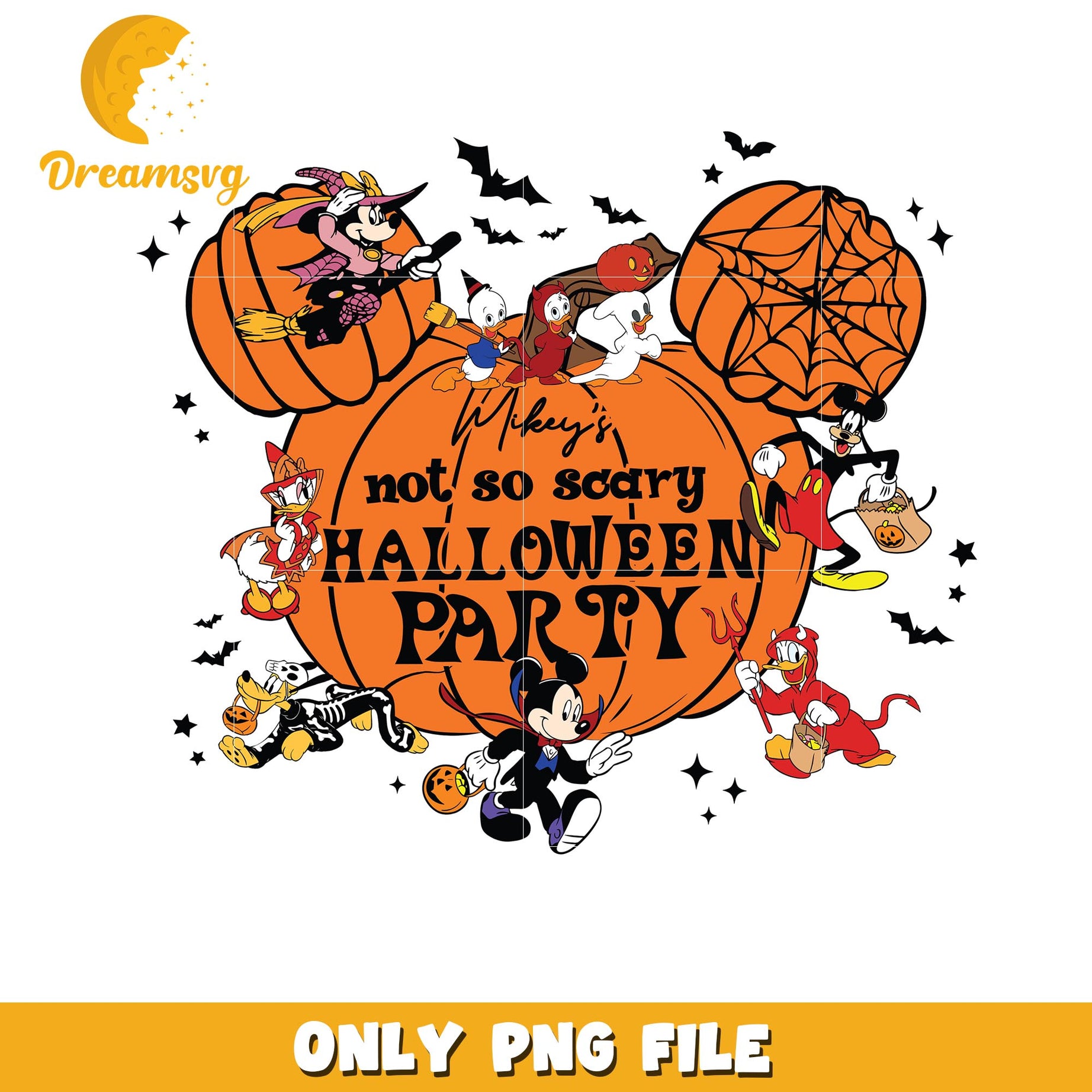 Pumpkin not so scary halloween party, Disney cartoon halloween friends png