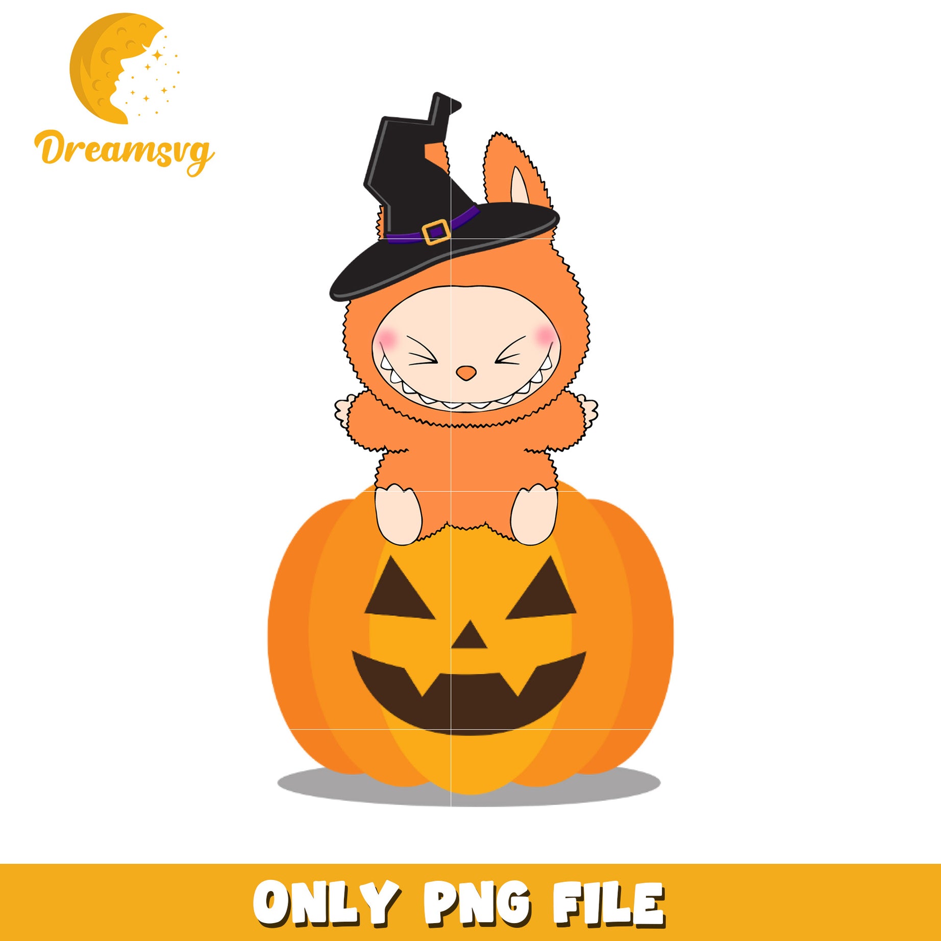 Pumpkin labubu design png, halloween labubu png, halloween pumpkin png
