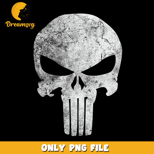 Punisher Skull Distressed Grunge PNG, Marvel Symbol, Skull PNG