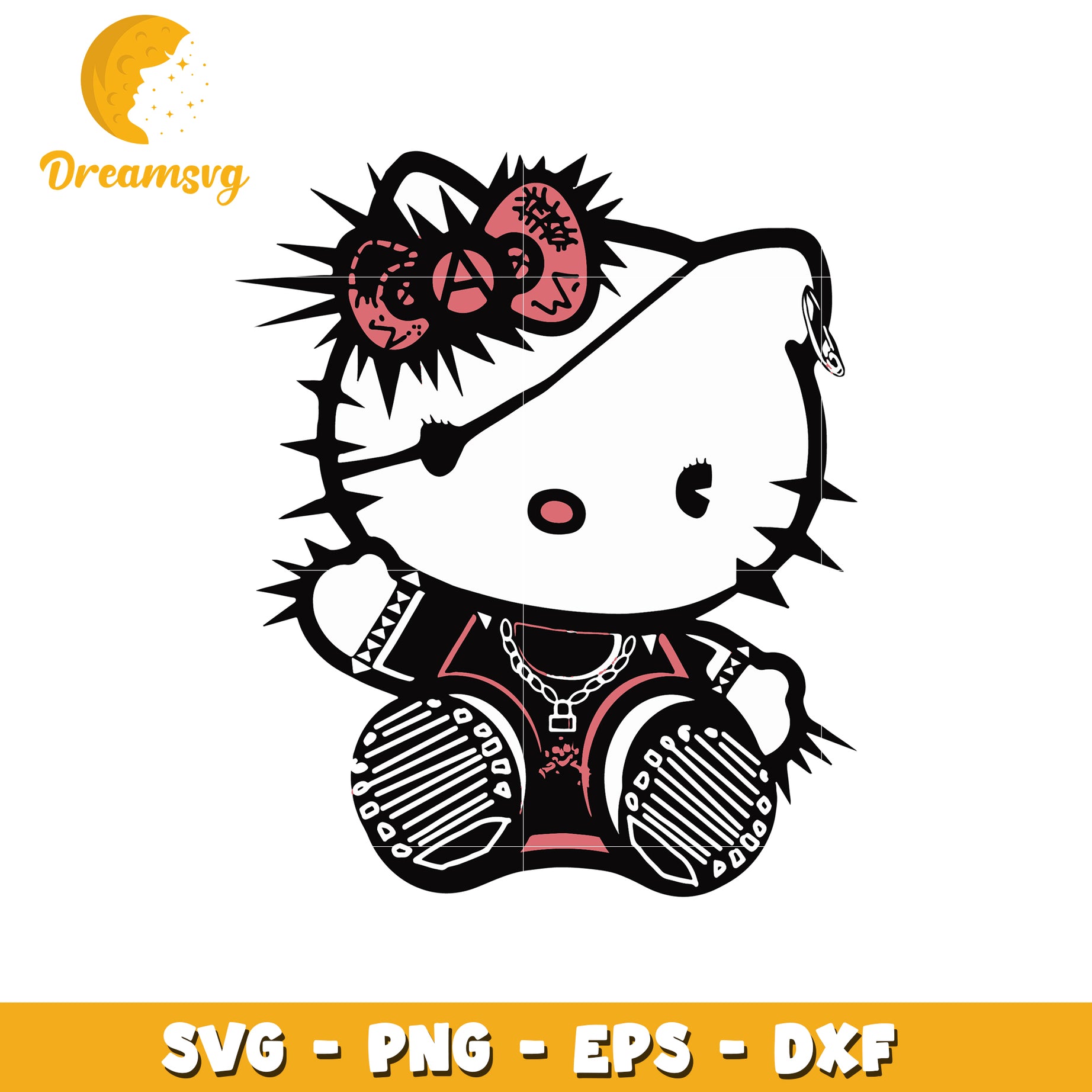 Punk Hello Kitty SVG Cut File