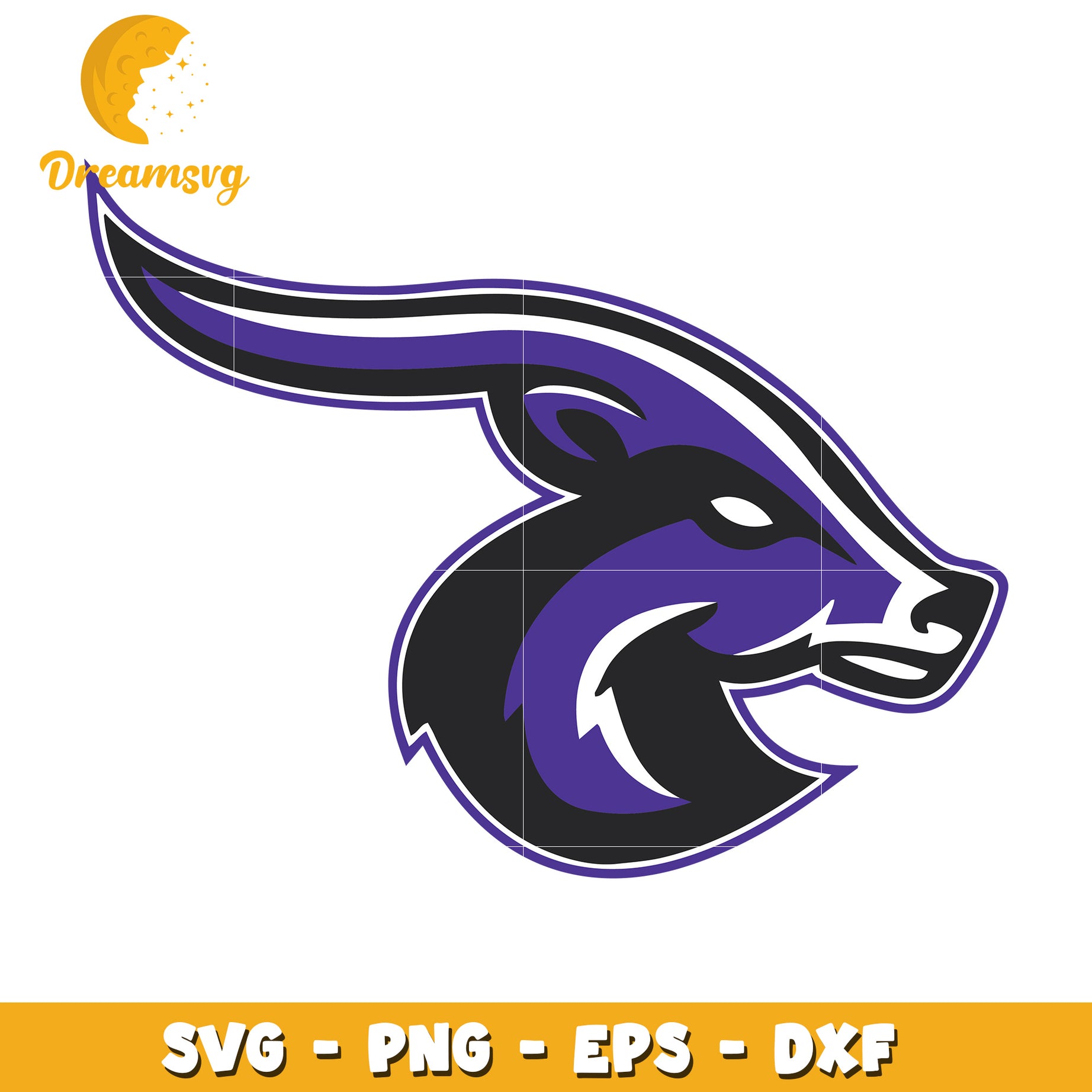 Purple Badger Mascot SVG PNG EPS DXF