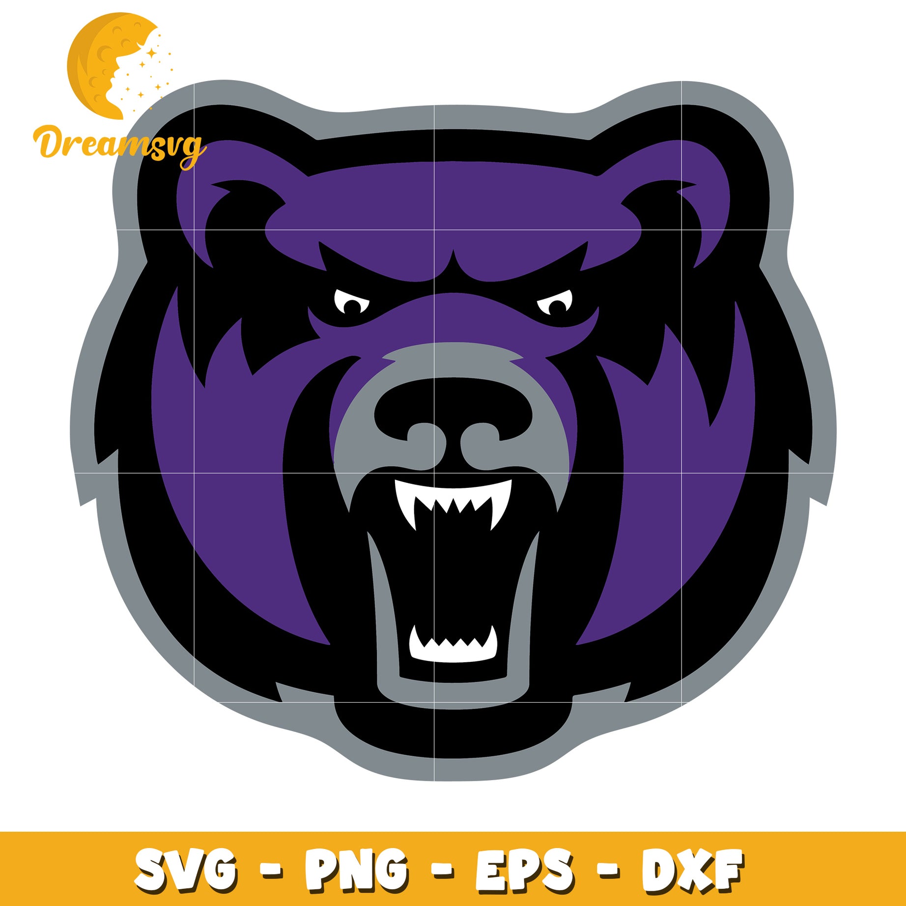 Purple Bear Mascot SVG PNG EPS DXF