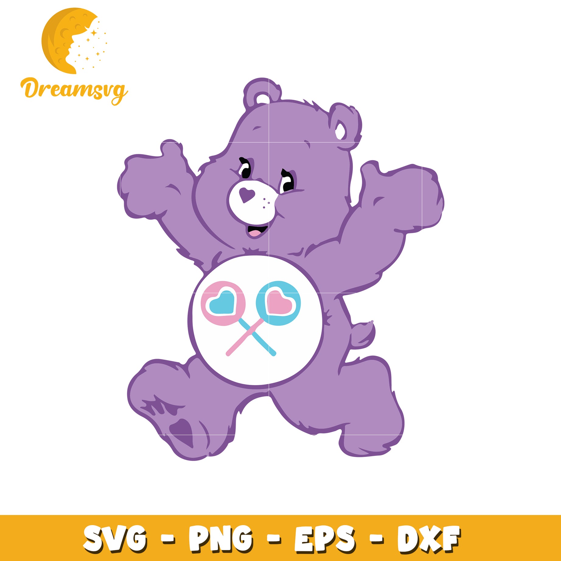 Purple Care Bear SVG Cut File