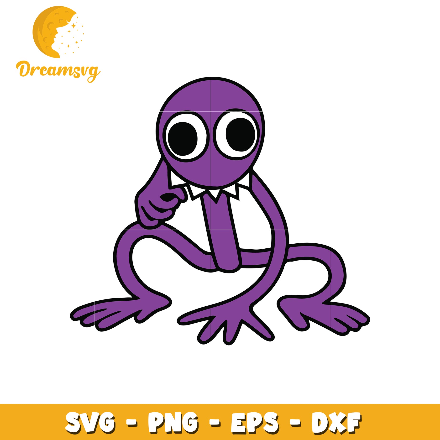 Purple Cartoon Character SVG for Craft Projects