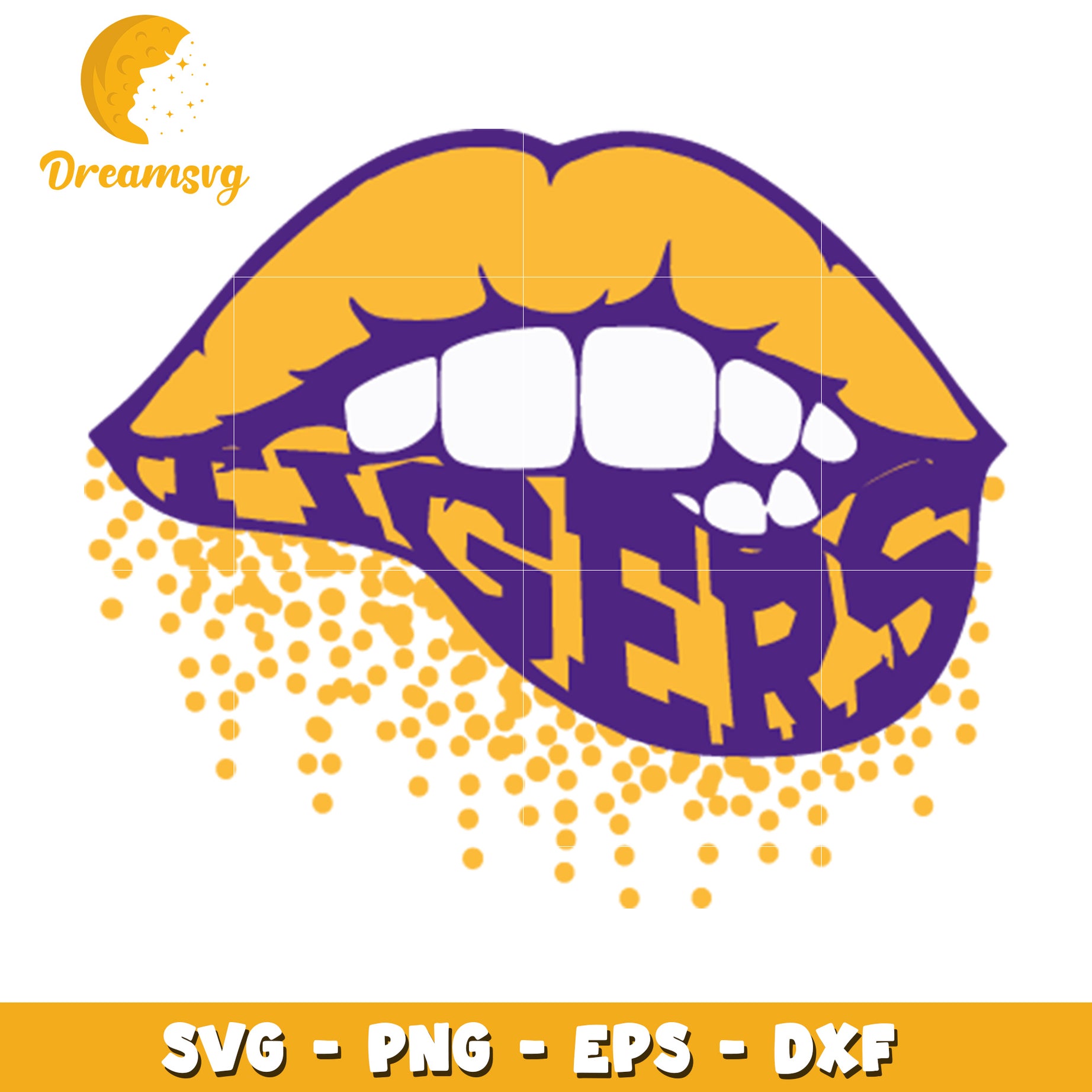 Purple Gold Lips SVG PNG EPS DXF Cut File