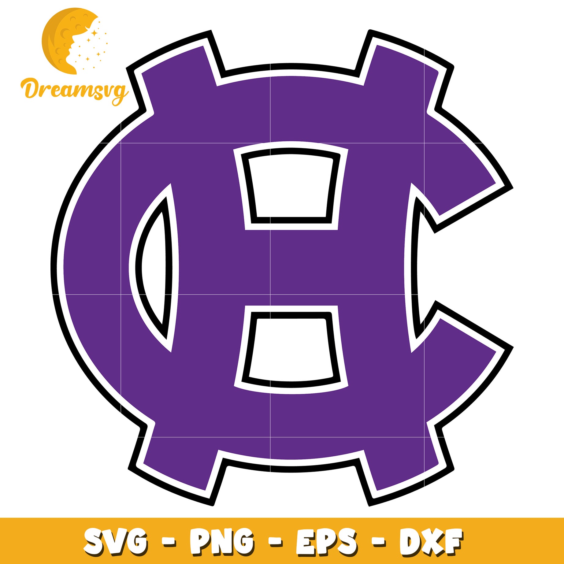 Purple HC Monogram SVG Cut File