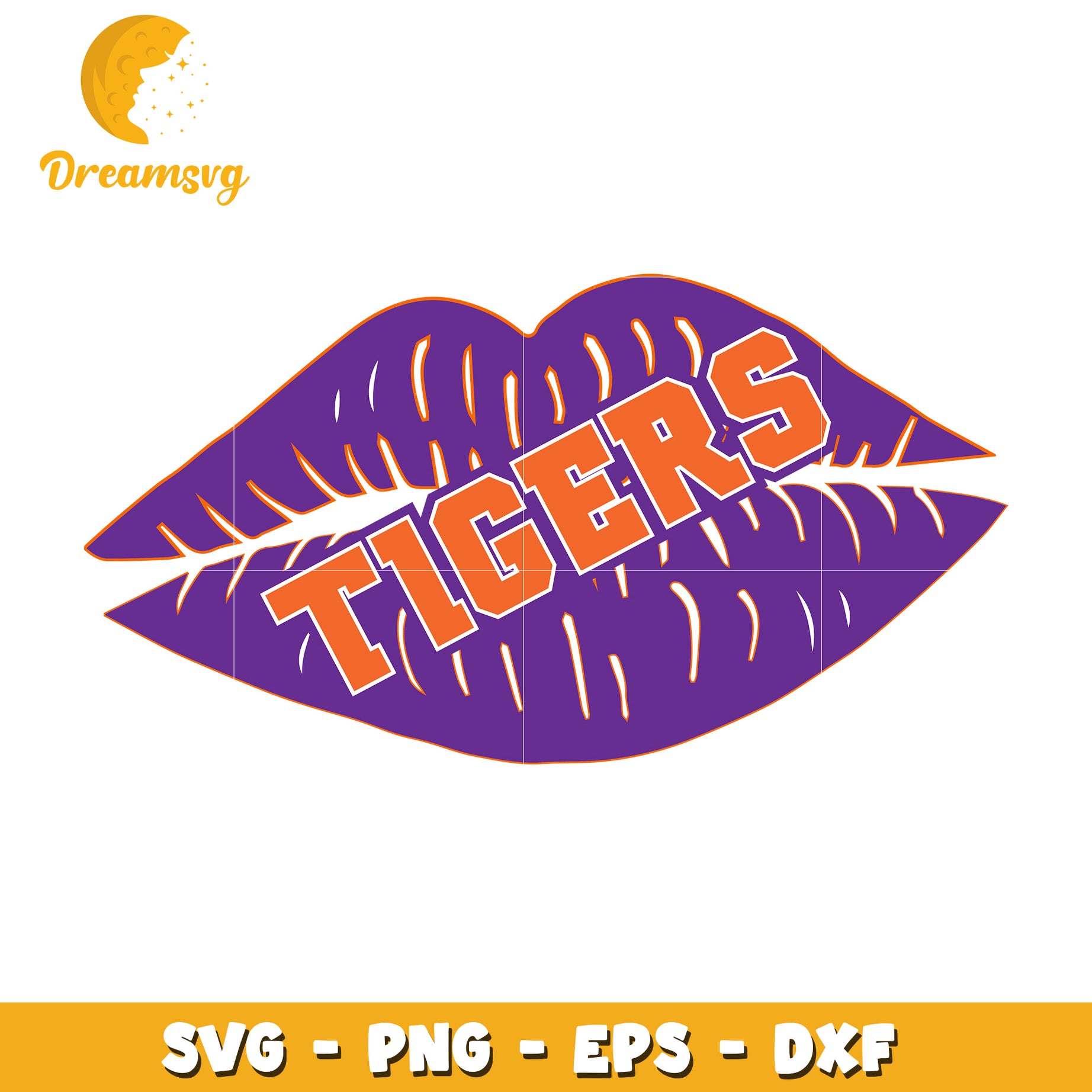 Purple Lips Tigers SVG PNG EPS DXF