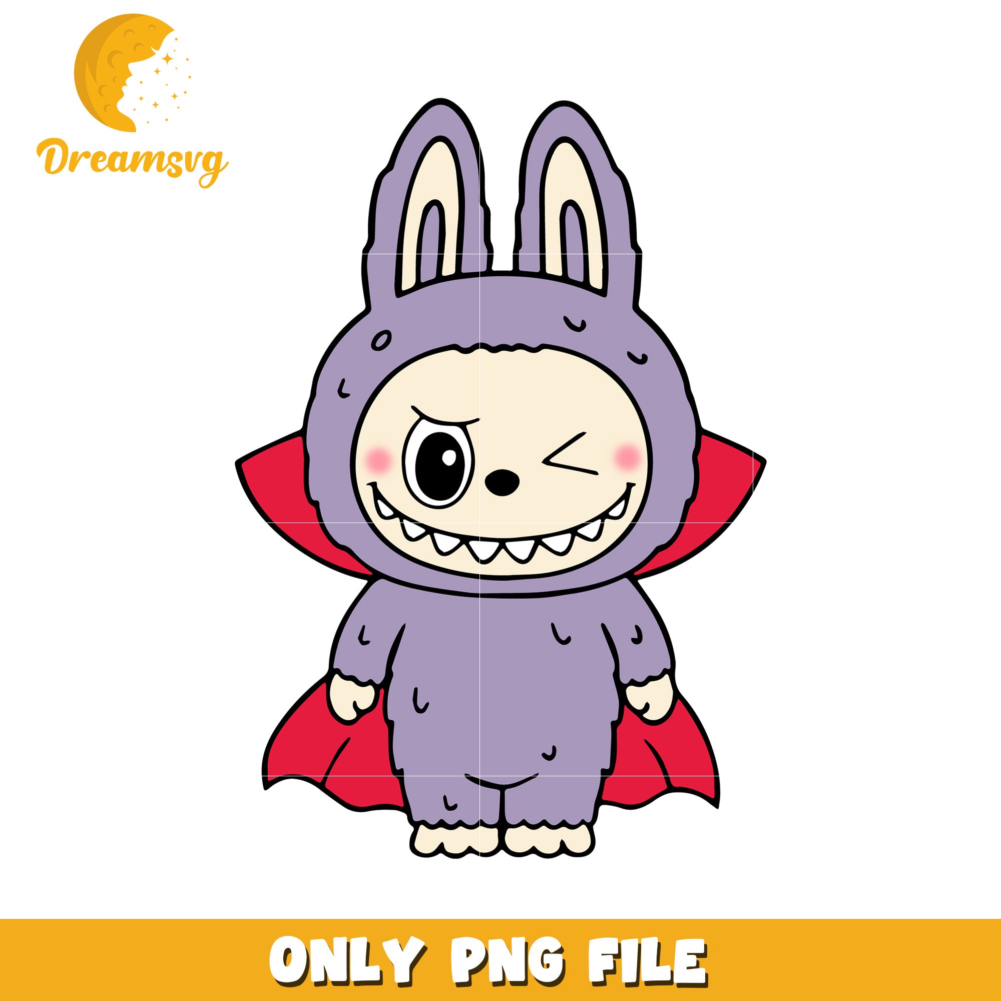 Purple dracula labubu design png, halloween time png, spooky season png