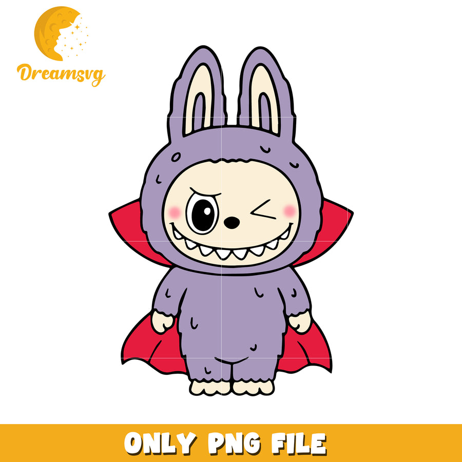 Purple dracula labubu design png, halloween time png, spooky season png