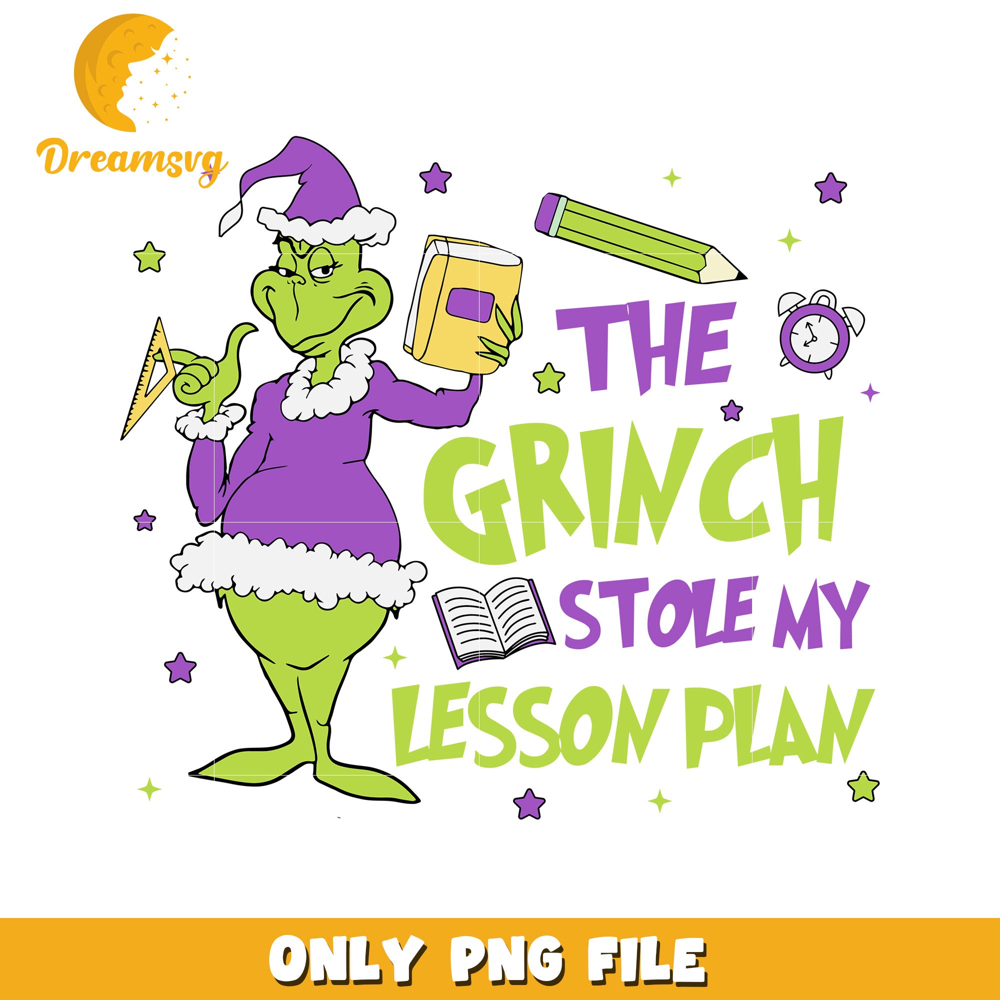 Purple grinch stole my lesson plan png, grinch happy png, merry christmas png