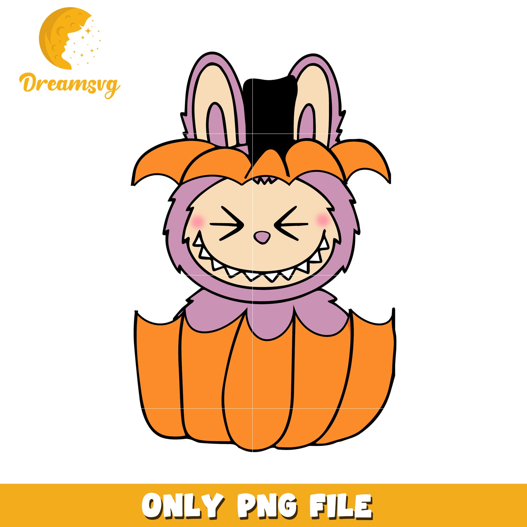 Purple labubu design png, halloween time png, spooky season png