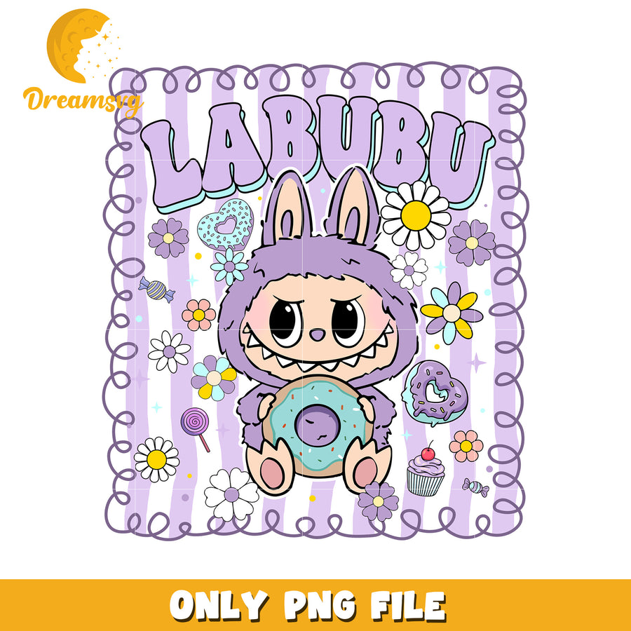 Purple labubu png, popmart usa png, labubu keychain​ png