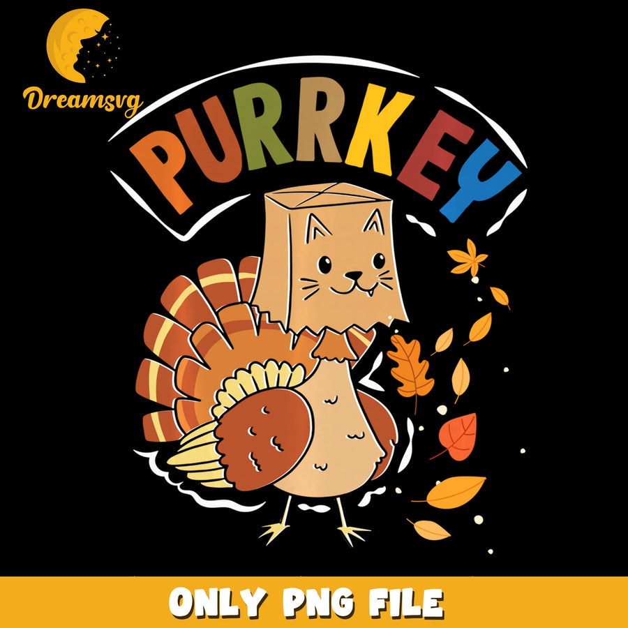 Purrkey Cat Disguised As Turkey Thanksgiving PNG, Funny Cat, Fall PNG