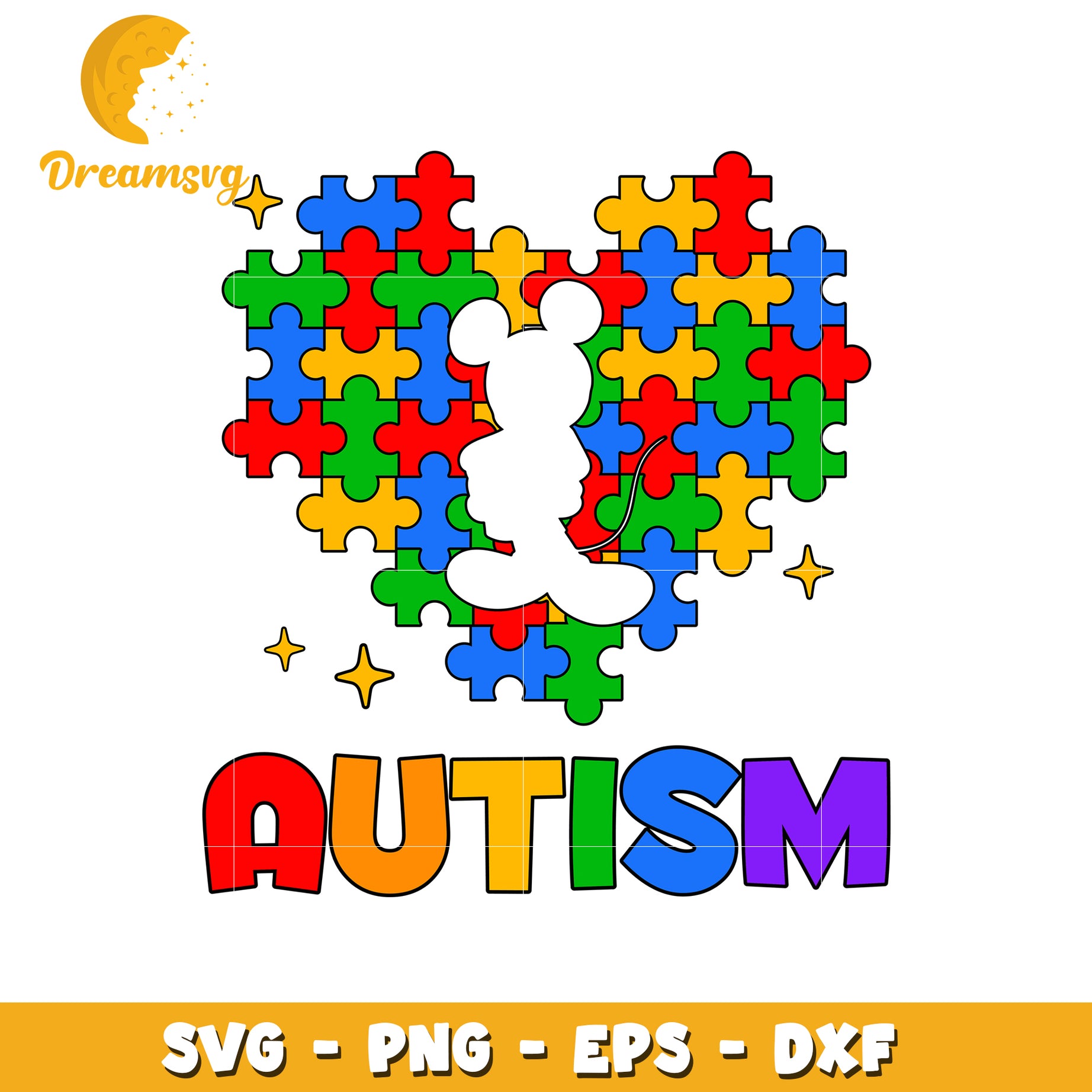 Puzzle heart mickey mouse svg, autism awareness svg, disney svg