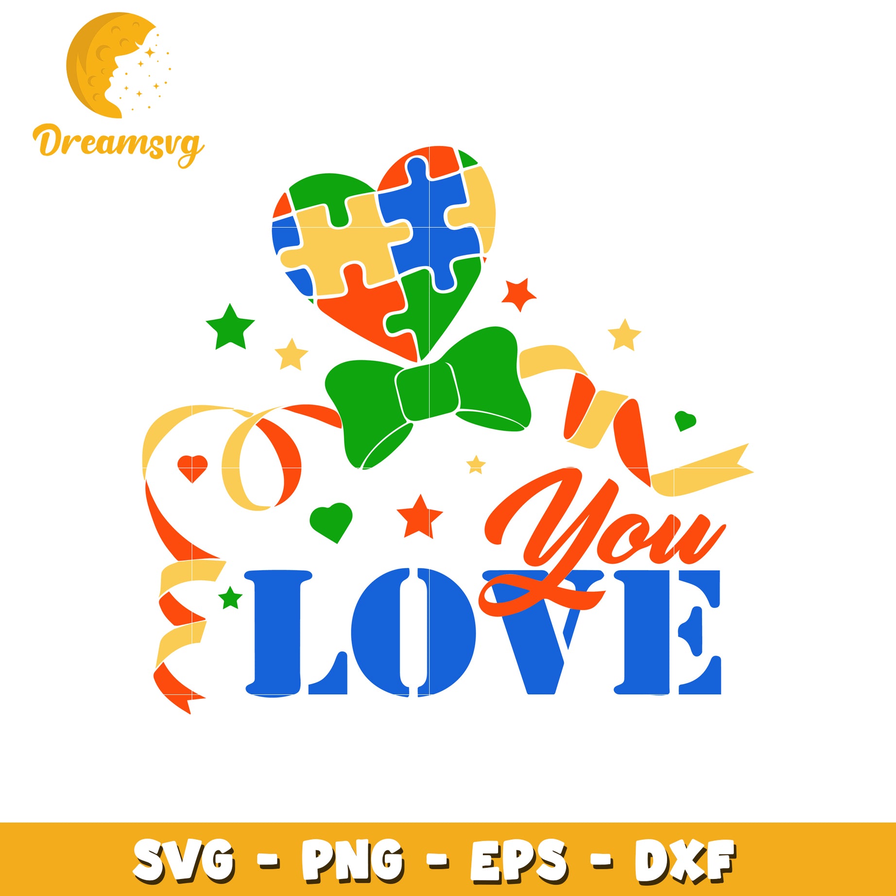 Puzzle heart you love svg, autism awareness svg, love svg