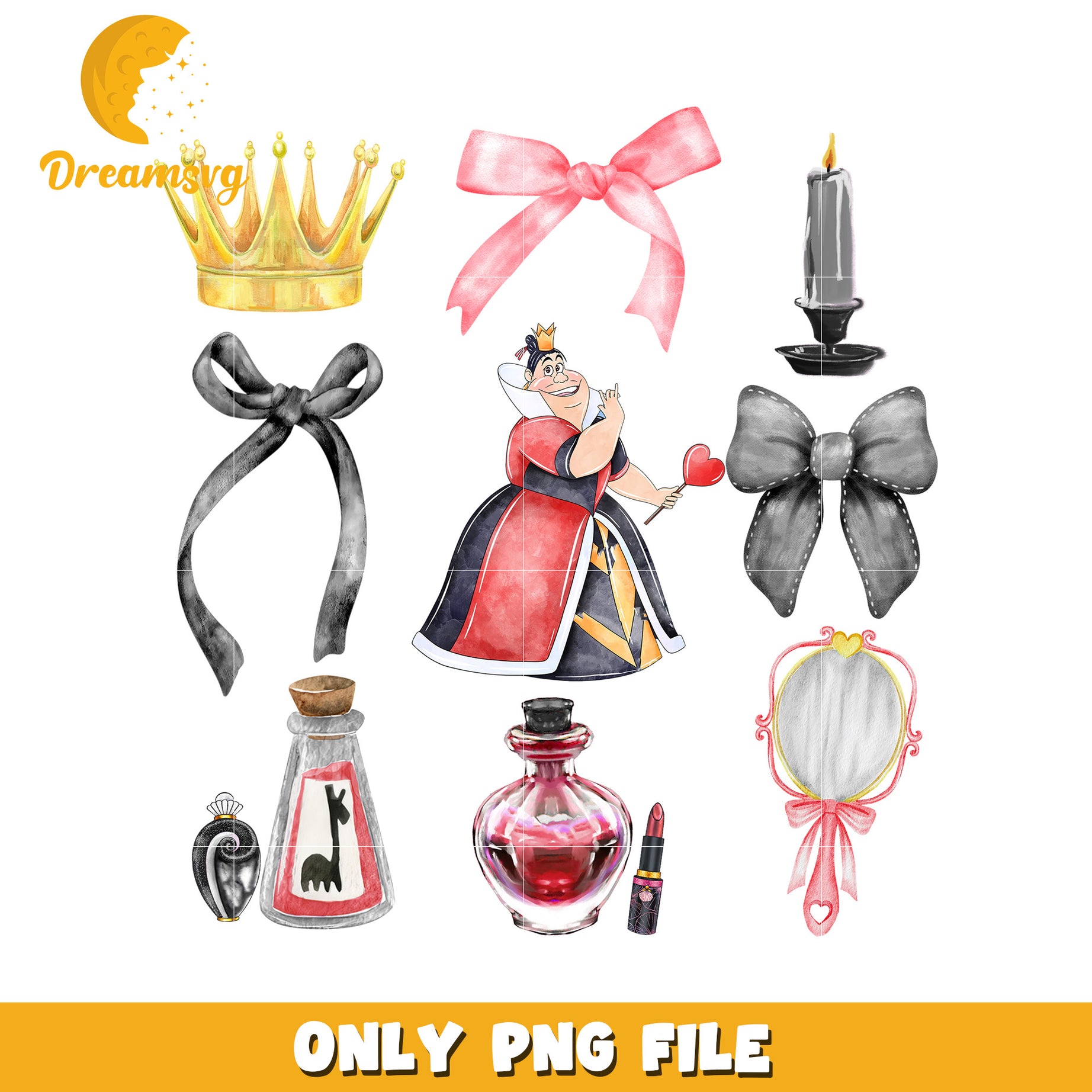 Queen of Hearts PNG Clipart Set