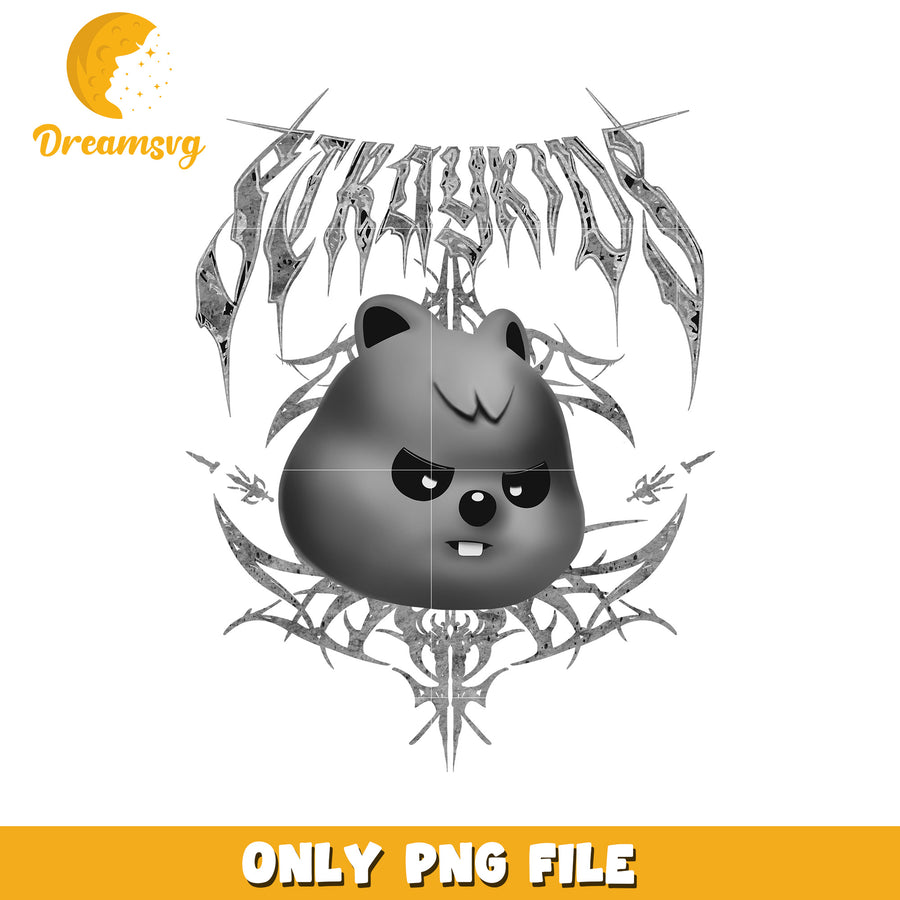 Quokka black labubu design png, labubu toys png, cute labubu png