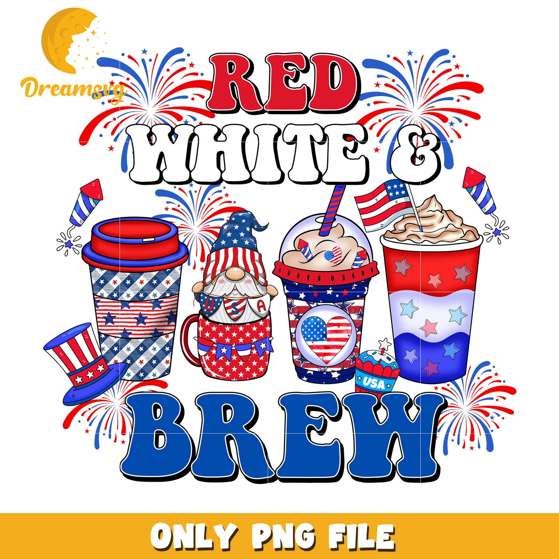 Red white brew 4th Of July png