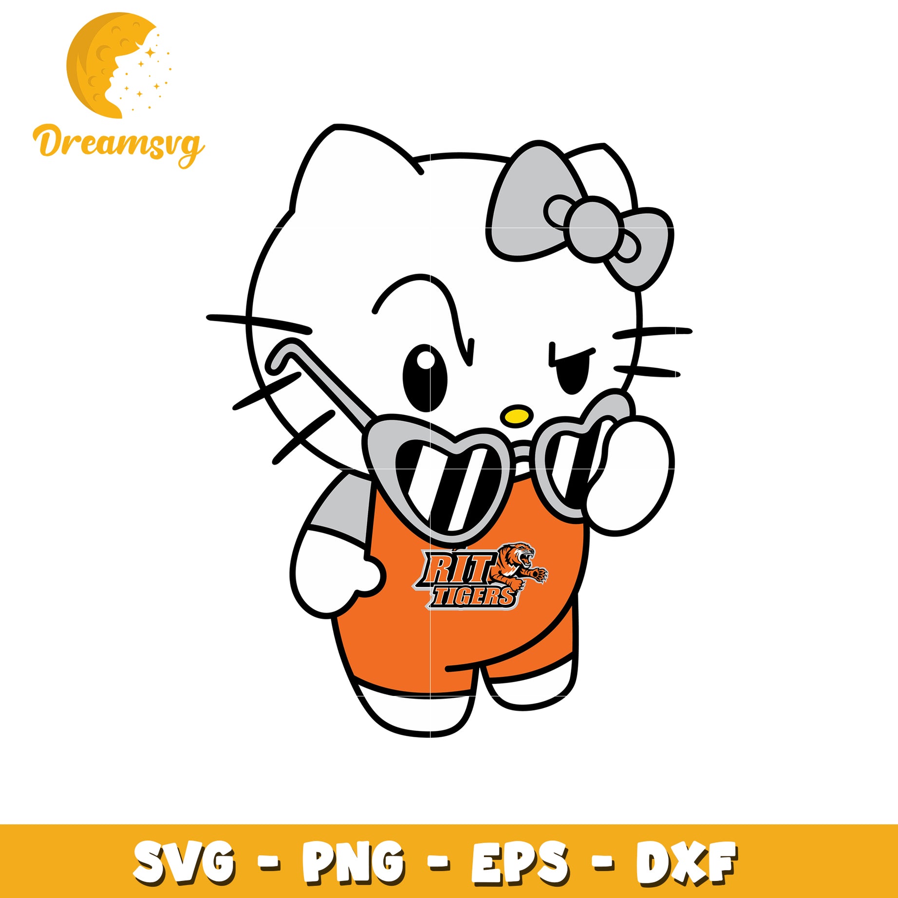 RIT Tigers Hello Kitty SVG Design