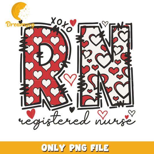 RN Hearts PNG Sublimation