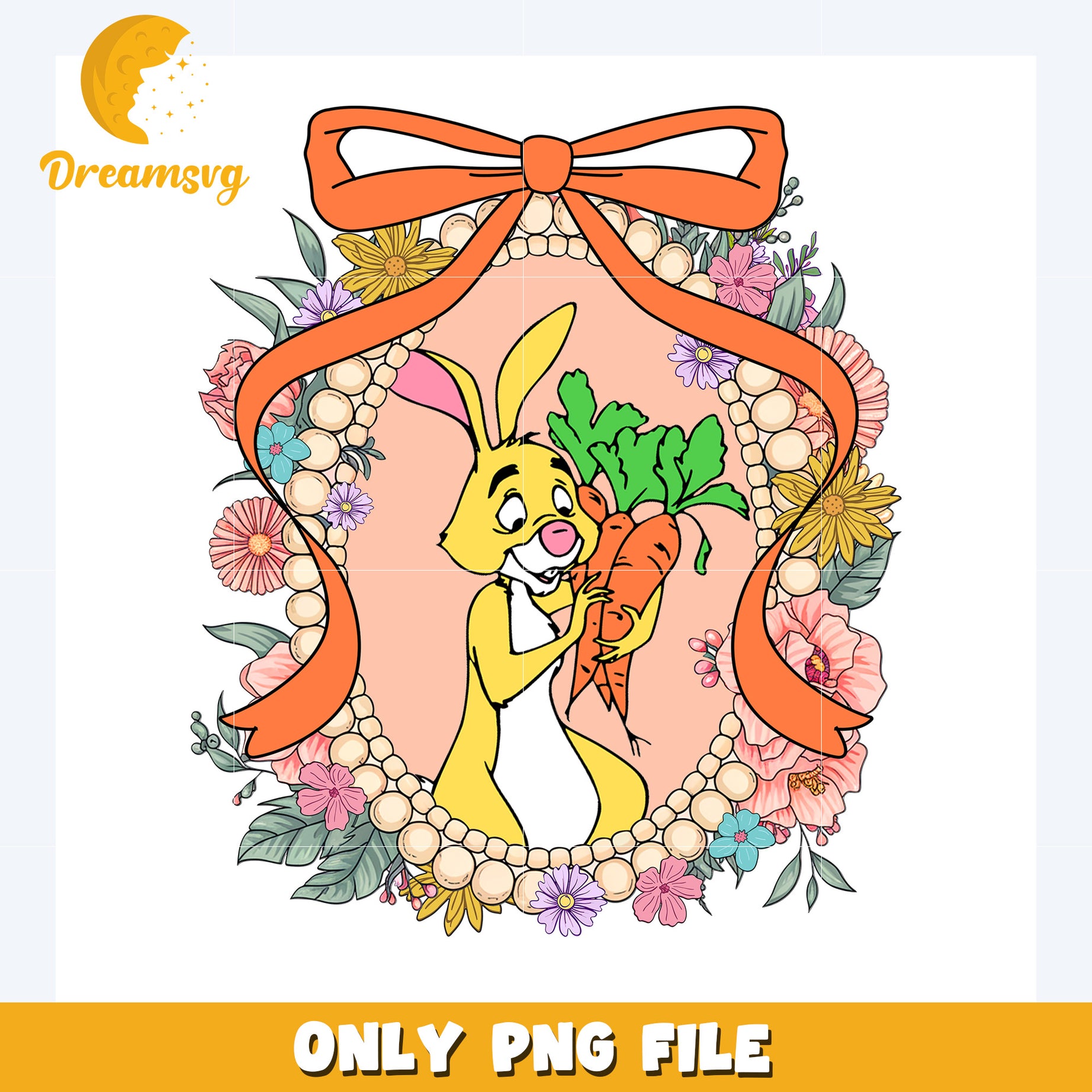 Rabbit carrot picture frame design png, disney plus png, disney world png
