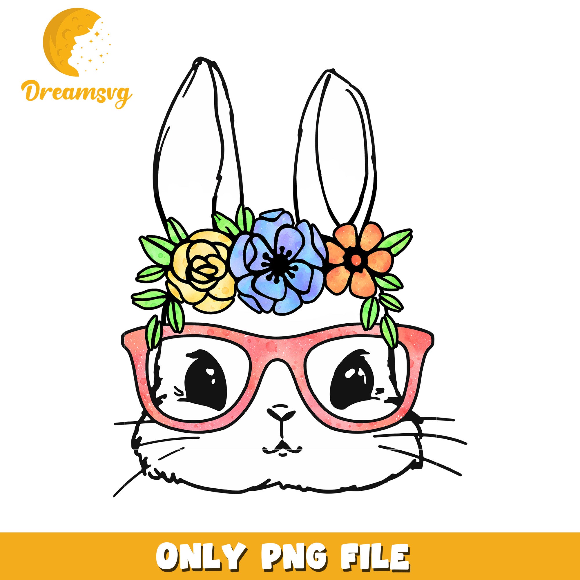 Rabbit floral easter bunny png, bunny png, easter day bunny png
