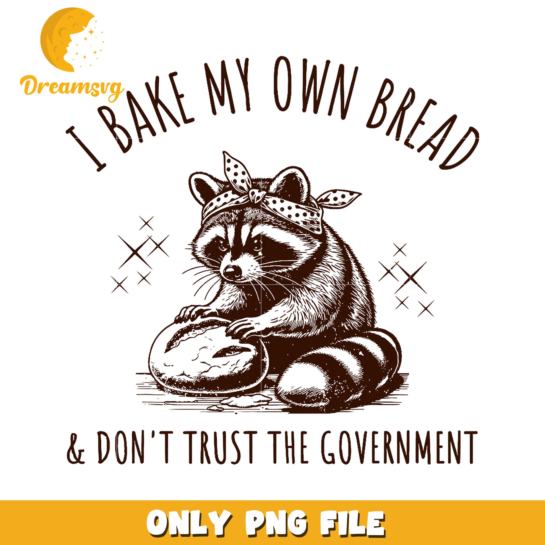 Raccoon Baking Bread PNG Design