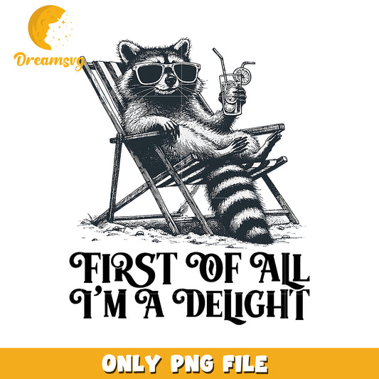 Raccoon Beach Chair PNG First of All Im a Delight