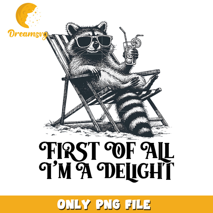 Raccoon Beach Chair PNG First of All Im a Delight
