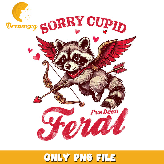 Raccoon Cupid PNG Valentines Day Design