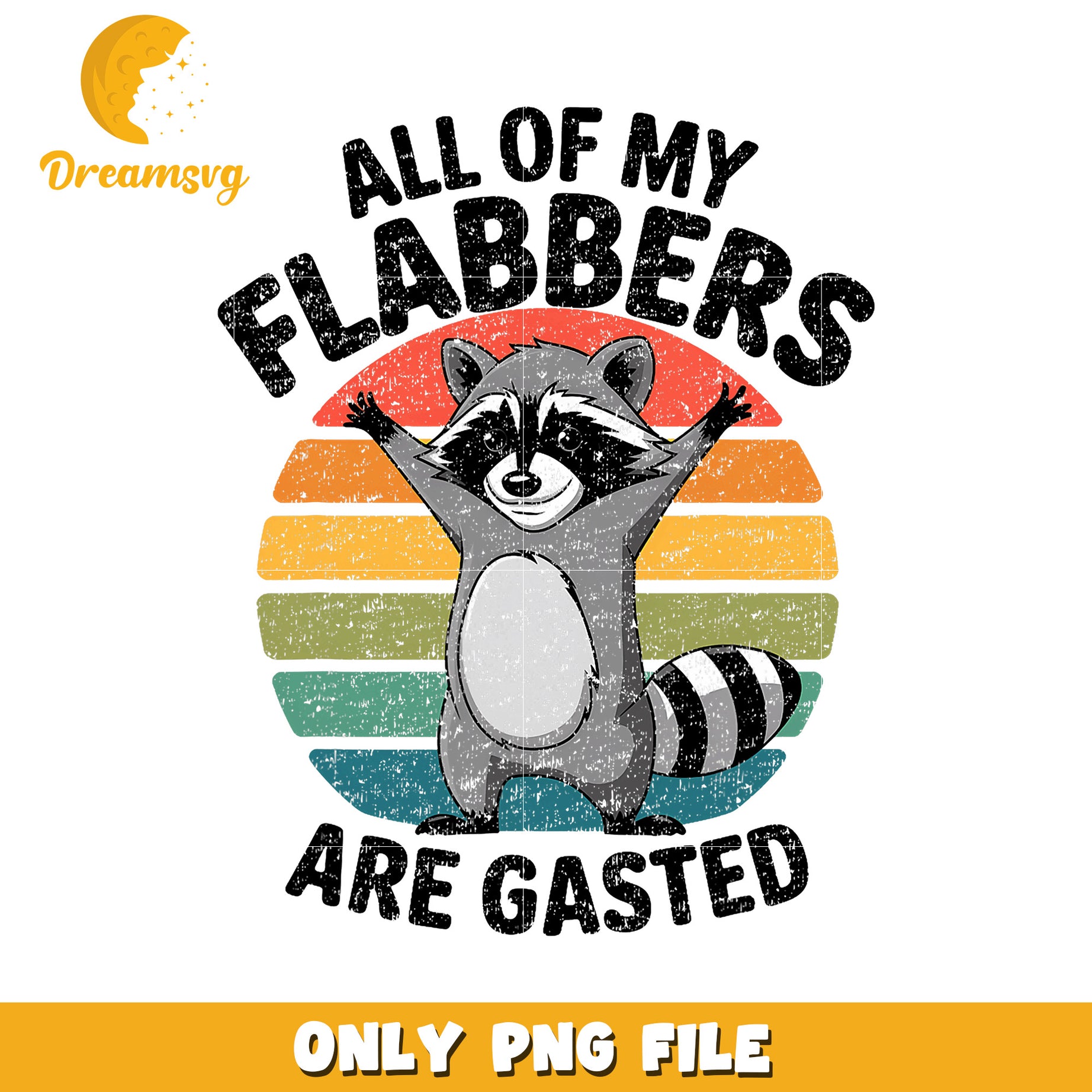 Raccoon Flabbers PNG Design