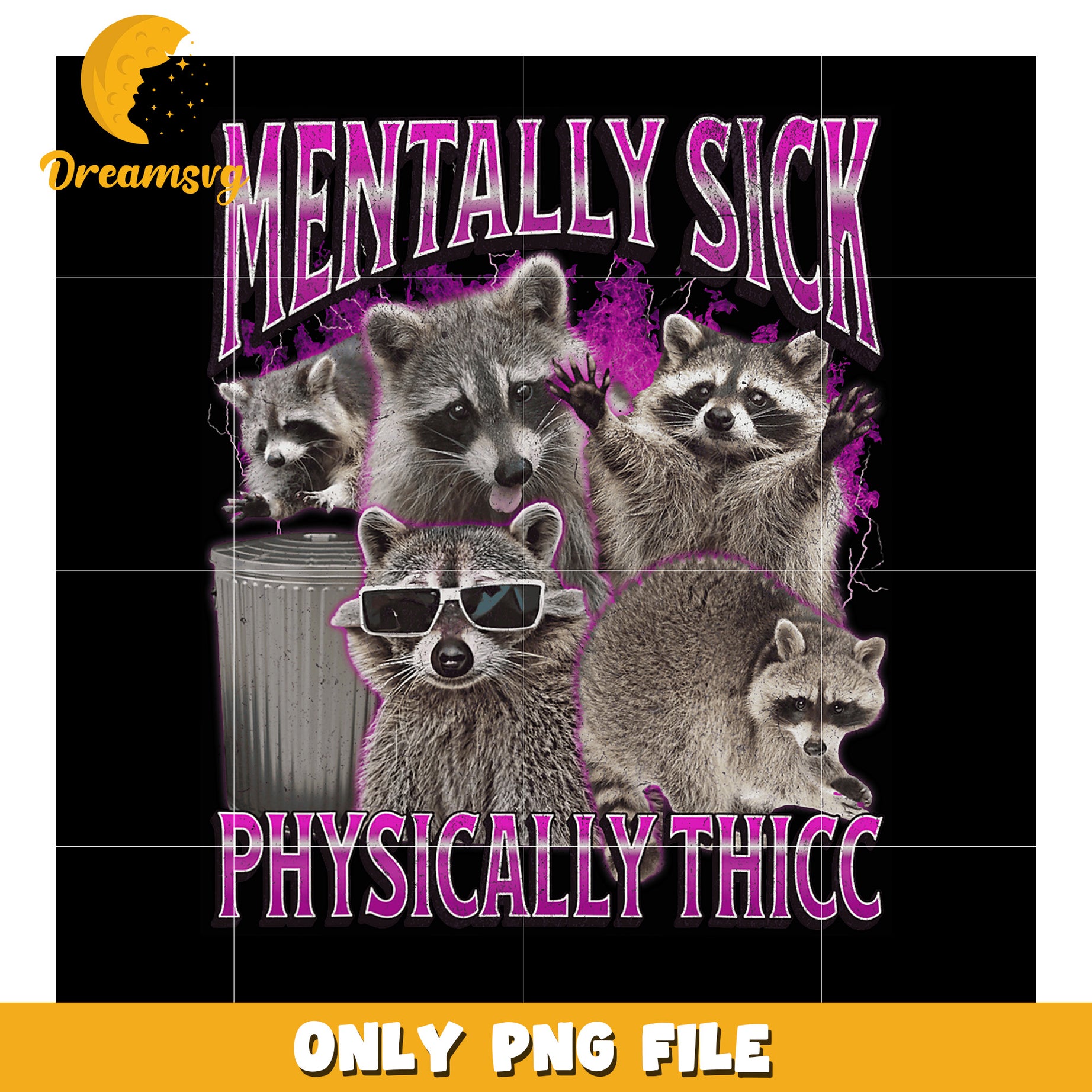 Raccoon Thug Life PNG Design