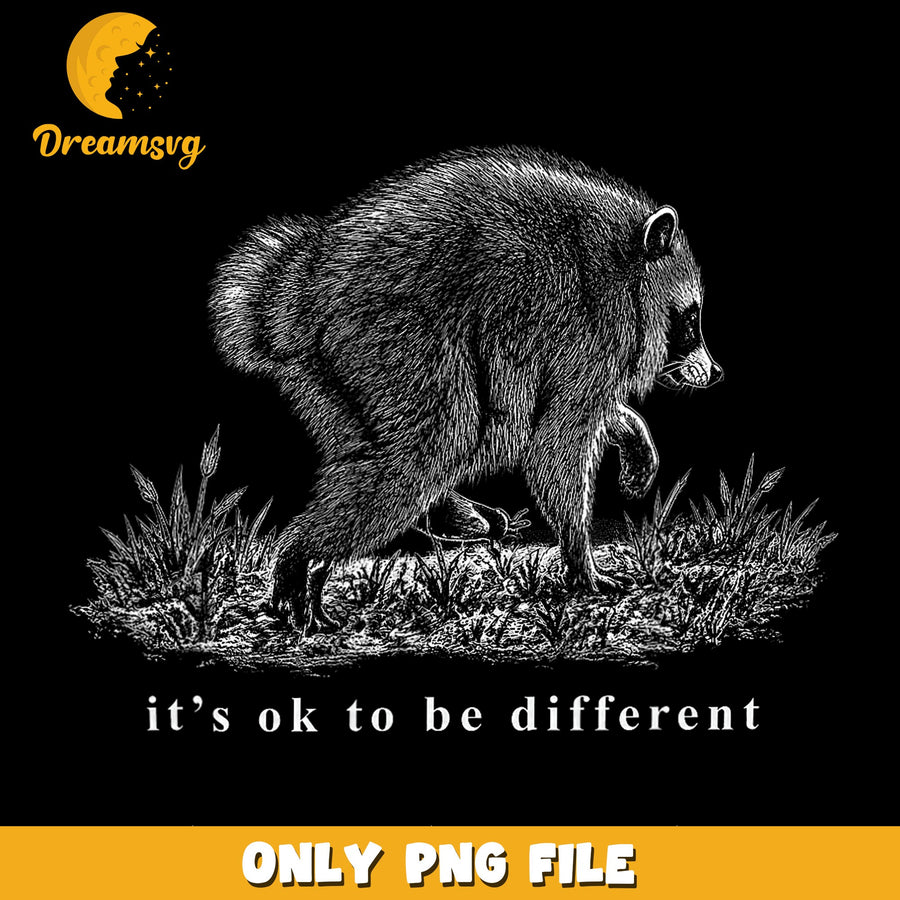 Raccoon Walking PNG, Unique Design, Fun Quote PNG