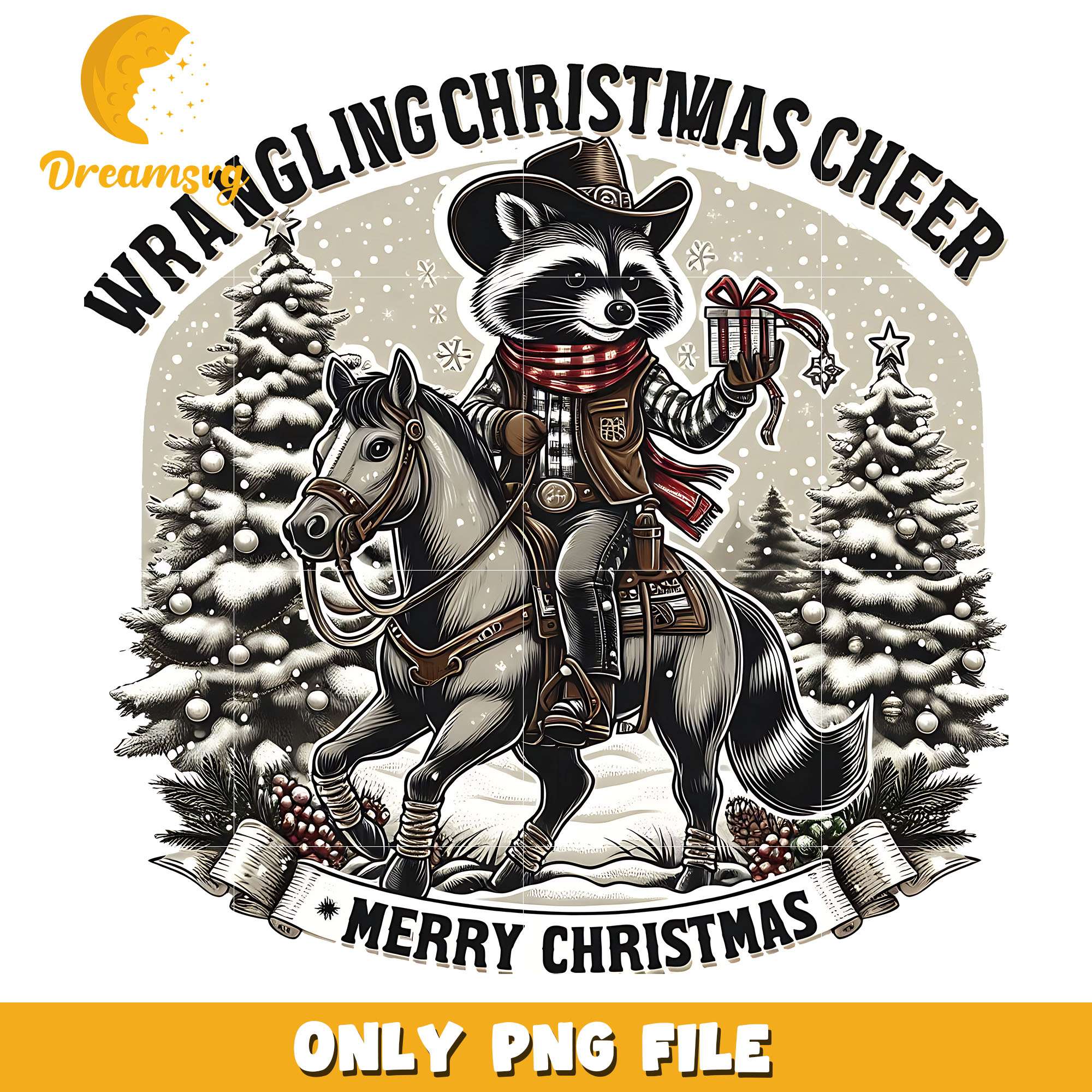 Raccoon marry christmas png, Raccoon png, christmas png