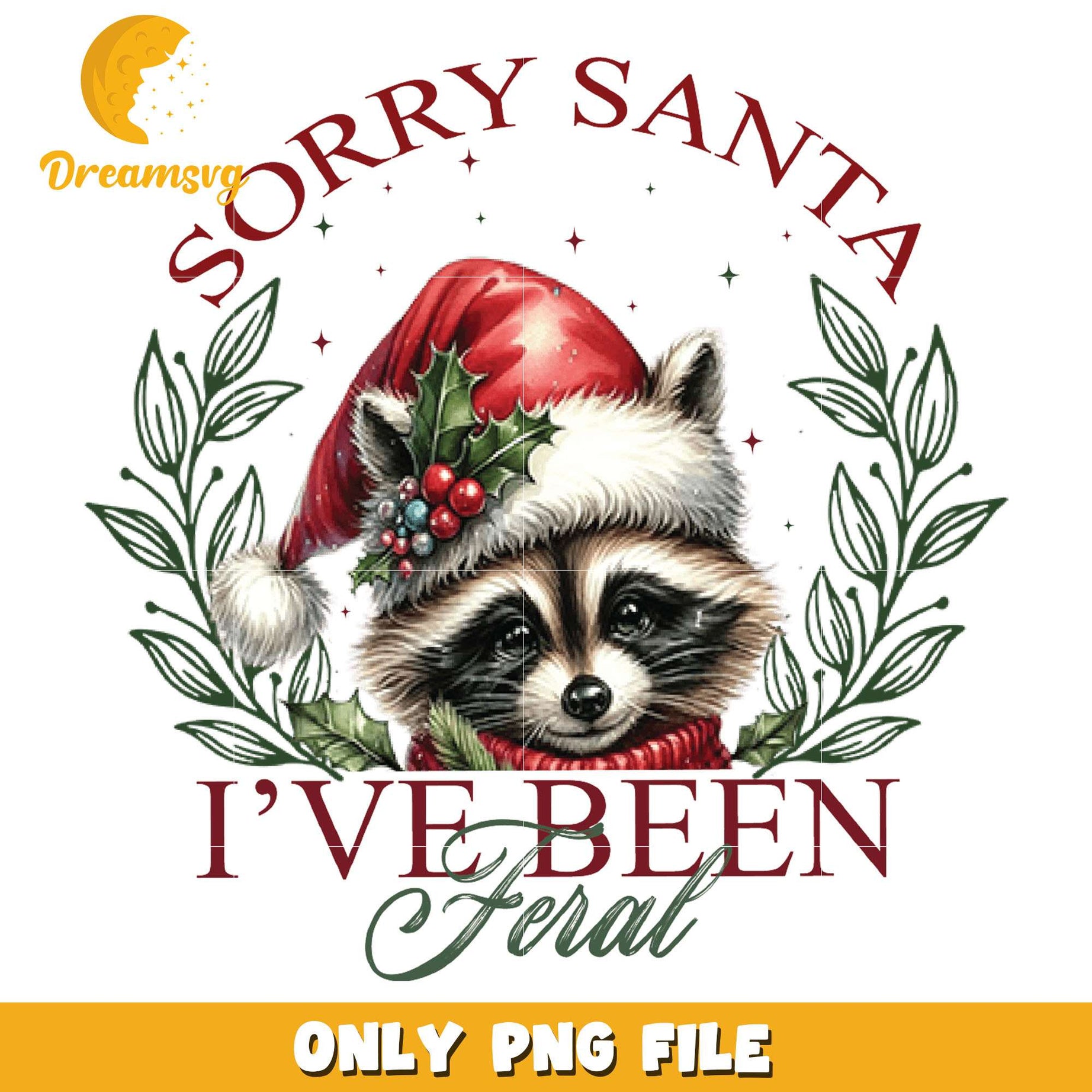 Raccoon sorry santa christmas png, Raccoon png, christmas png
