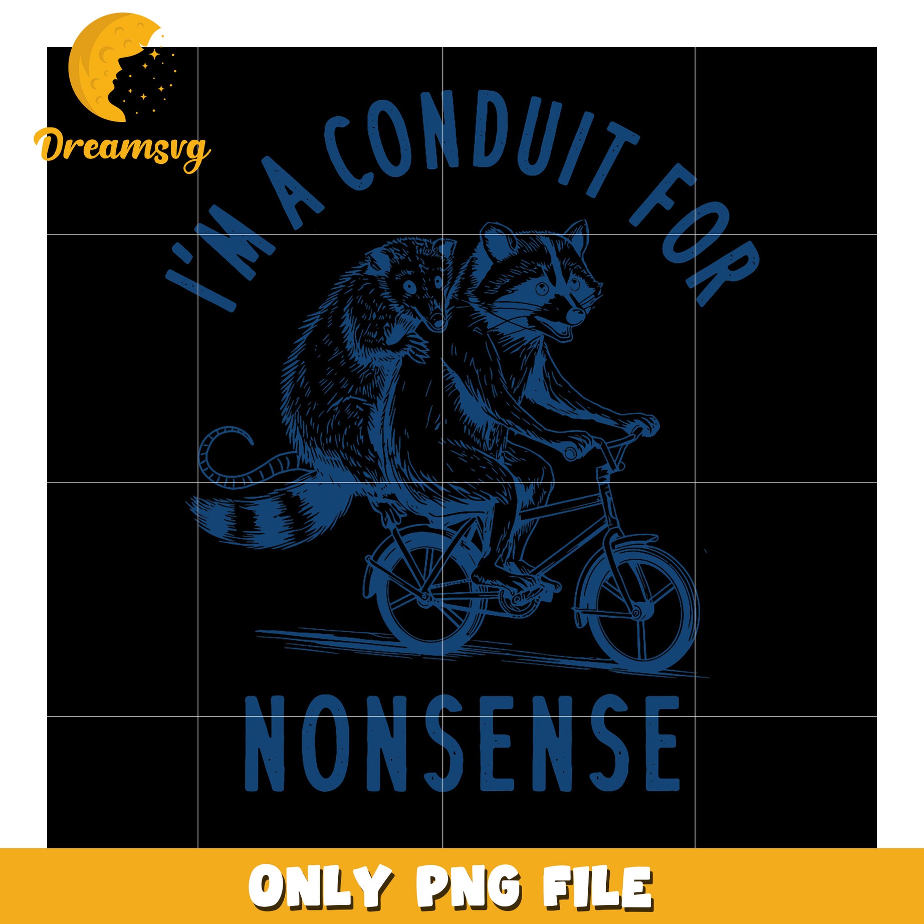 Raccoons on Bike PNG Im a Conduit for Nonsense