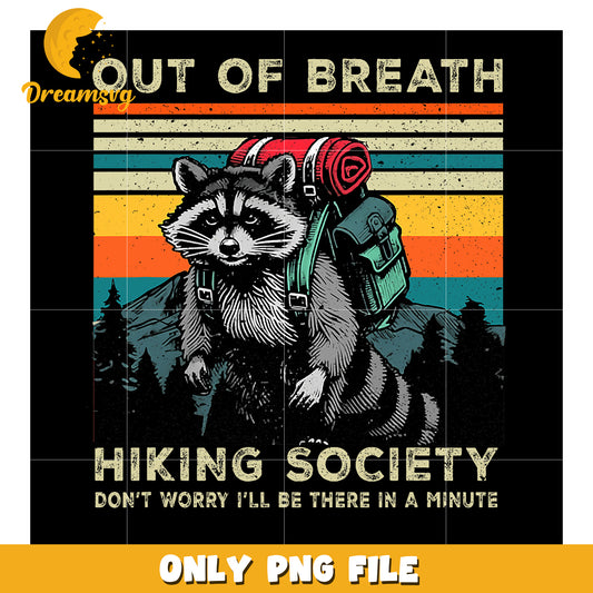 Racoon Hiking Society PNG Retro Design