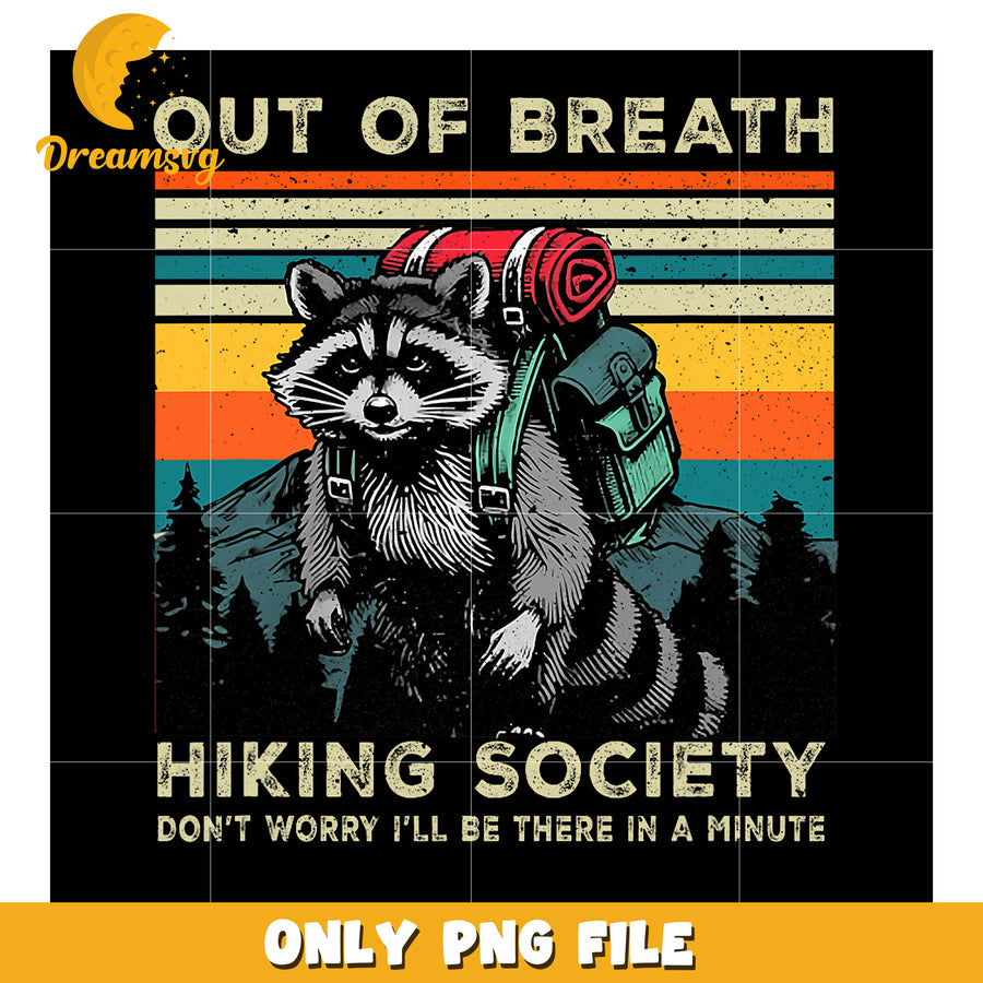 Racoon Hiking Society PNG Retro Design
