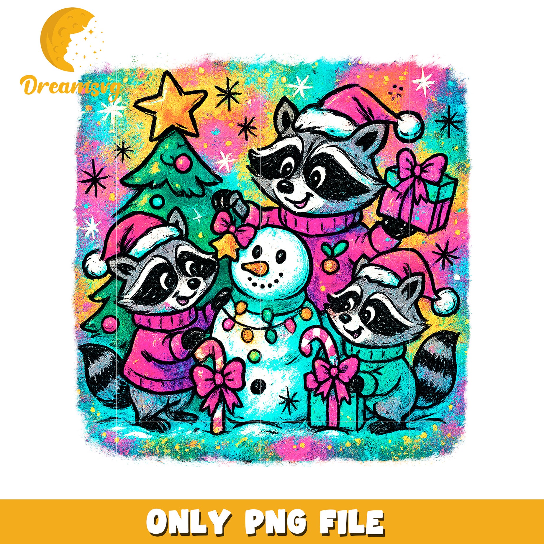 Racoon christmas png, christmas story png, christmas cartoon png