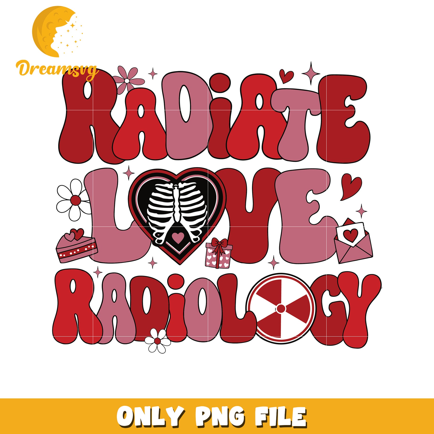 Radiology Valentines PNG Design