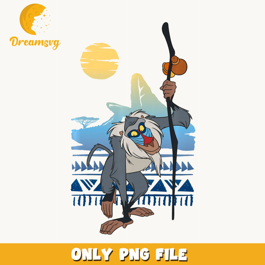 Rafiki Lion King Disney PNG, African Safari Design, Disney PNG