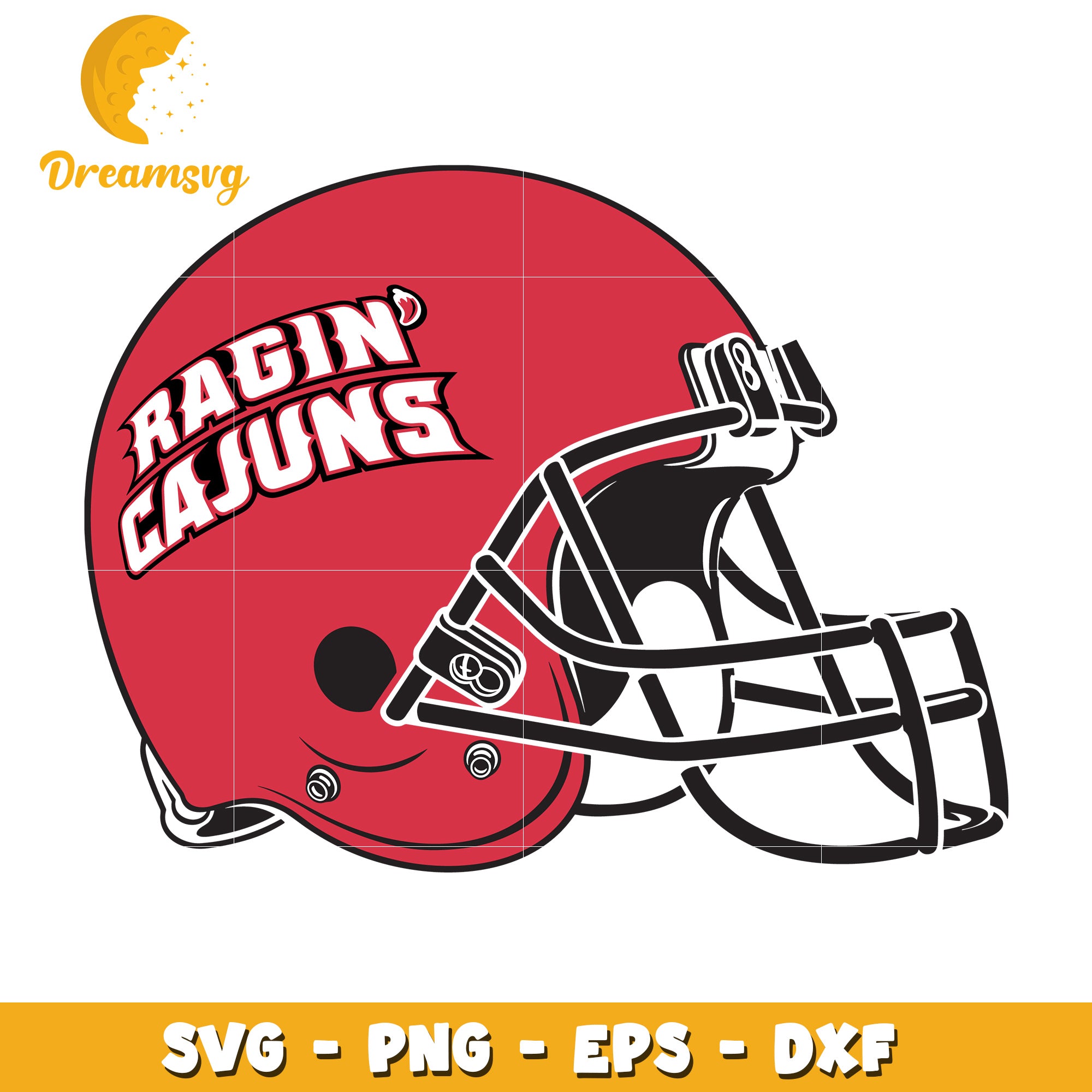 Ragin Cajuns Football Helmet SVG PNG EPS DXF – DreamSVG Store