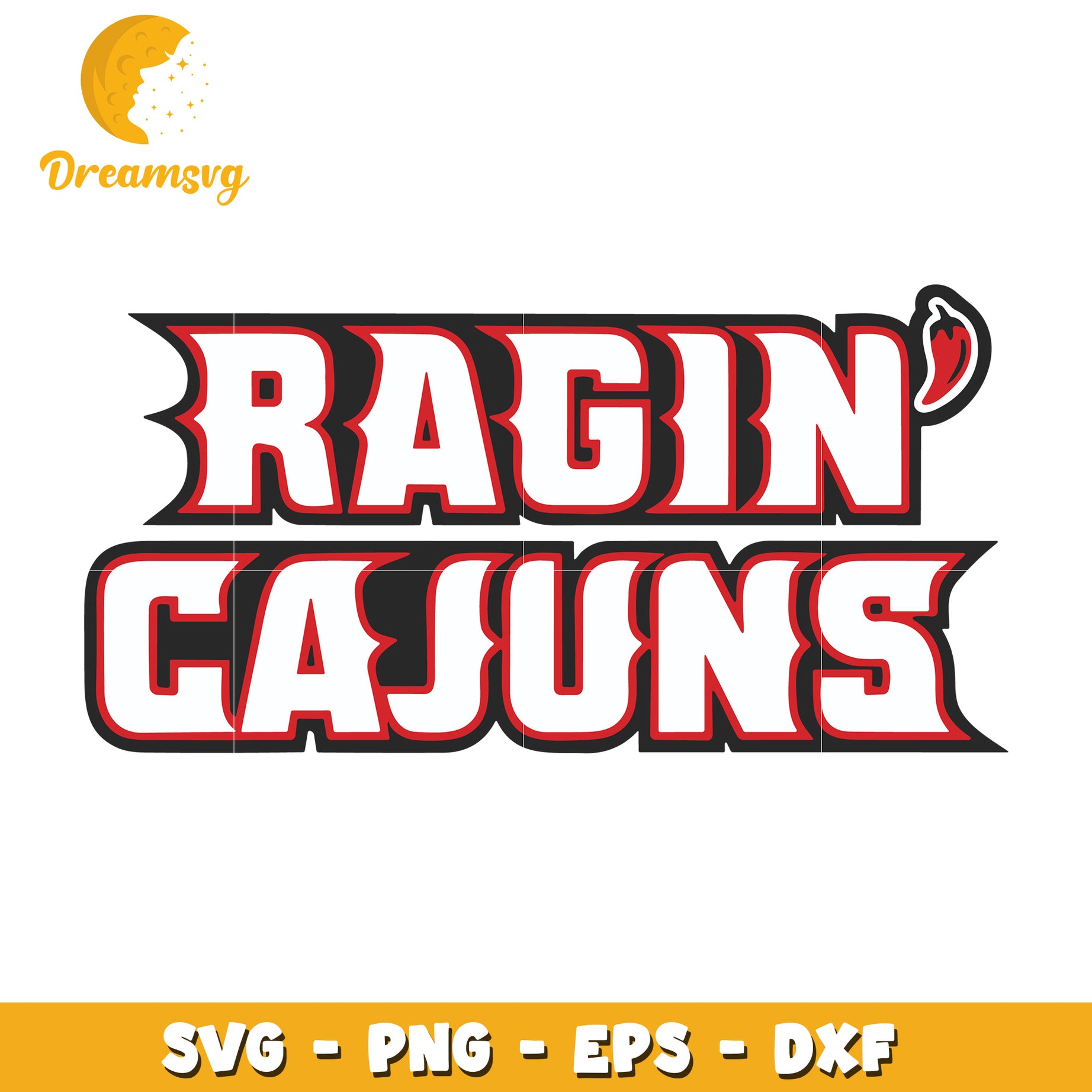 Ragin Cajuns SVG PNG EPS DXF Cut File