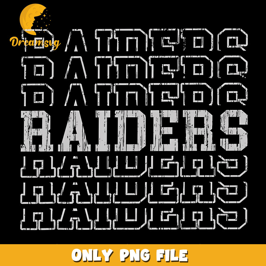 Raiders Repeat Stacked Text Distressed PNG, NFL Football, Las Vegas