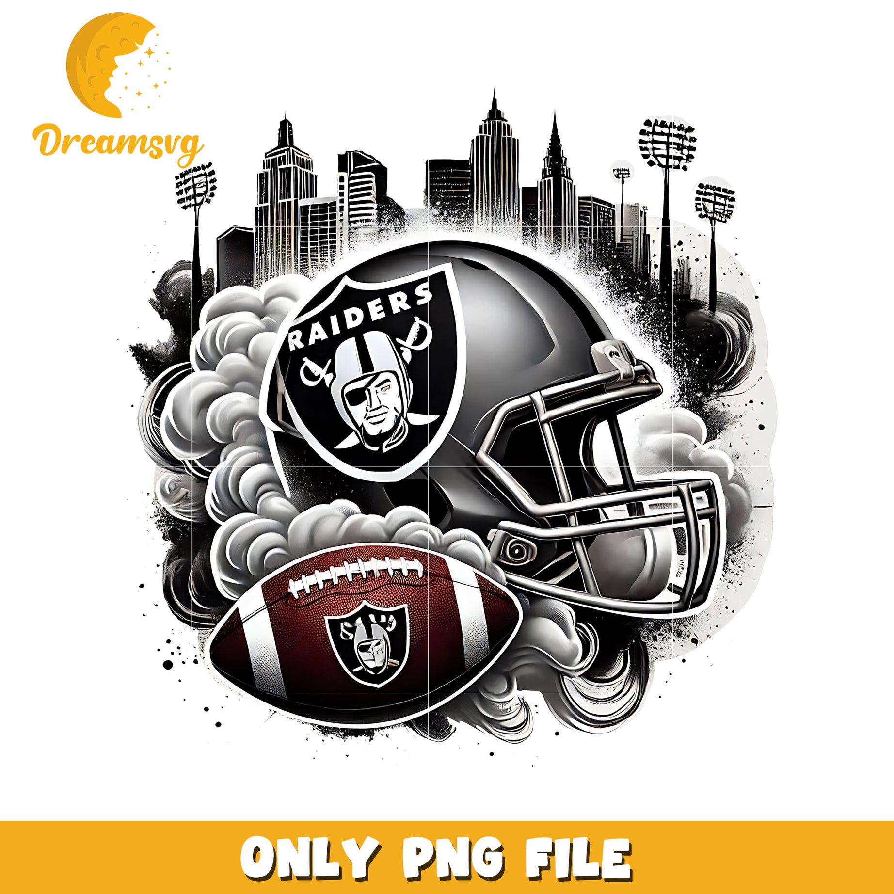 Raiders helmet and ball png, nfl mvp png, nfl helmet png