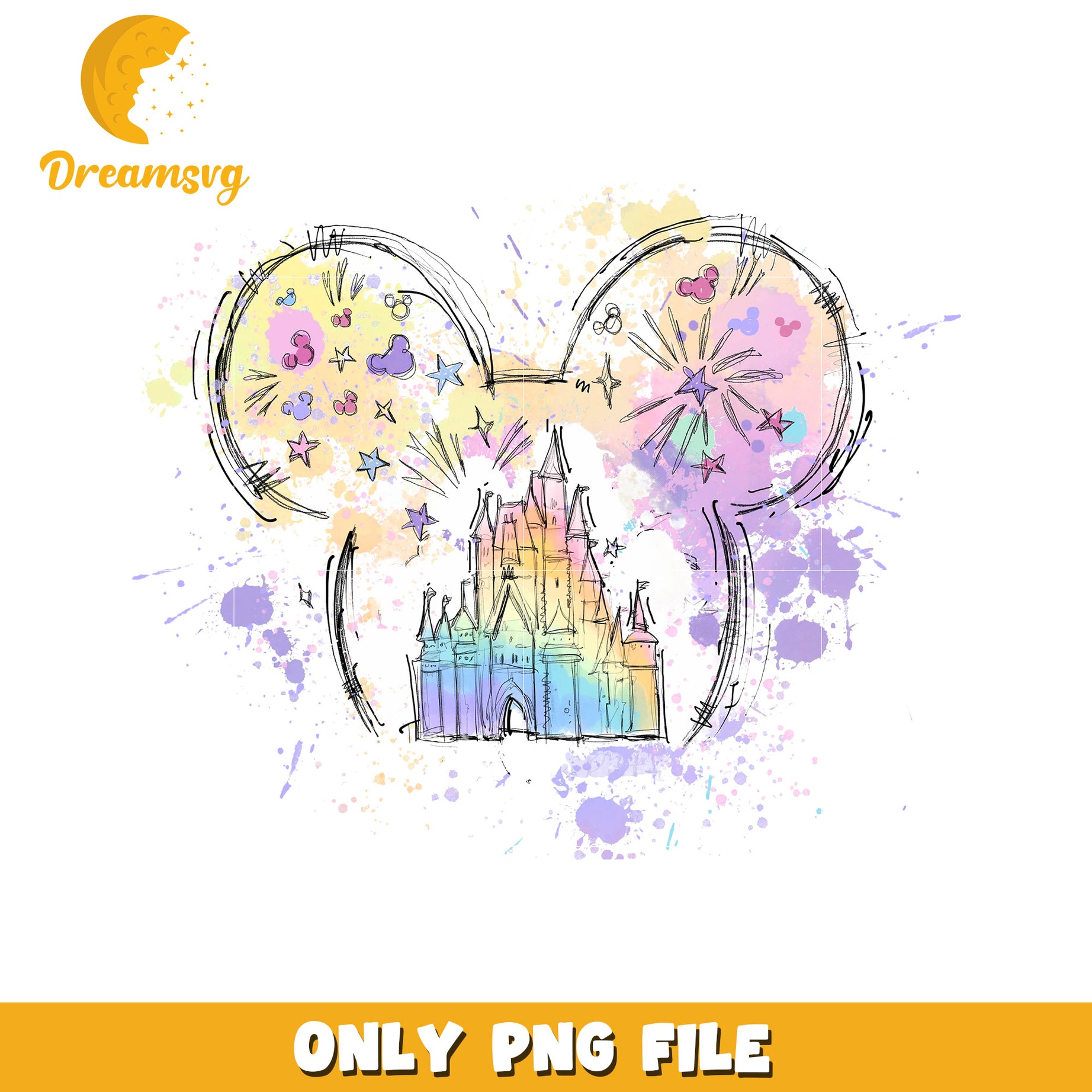 Rainbow Castle Mickey PNG