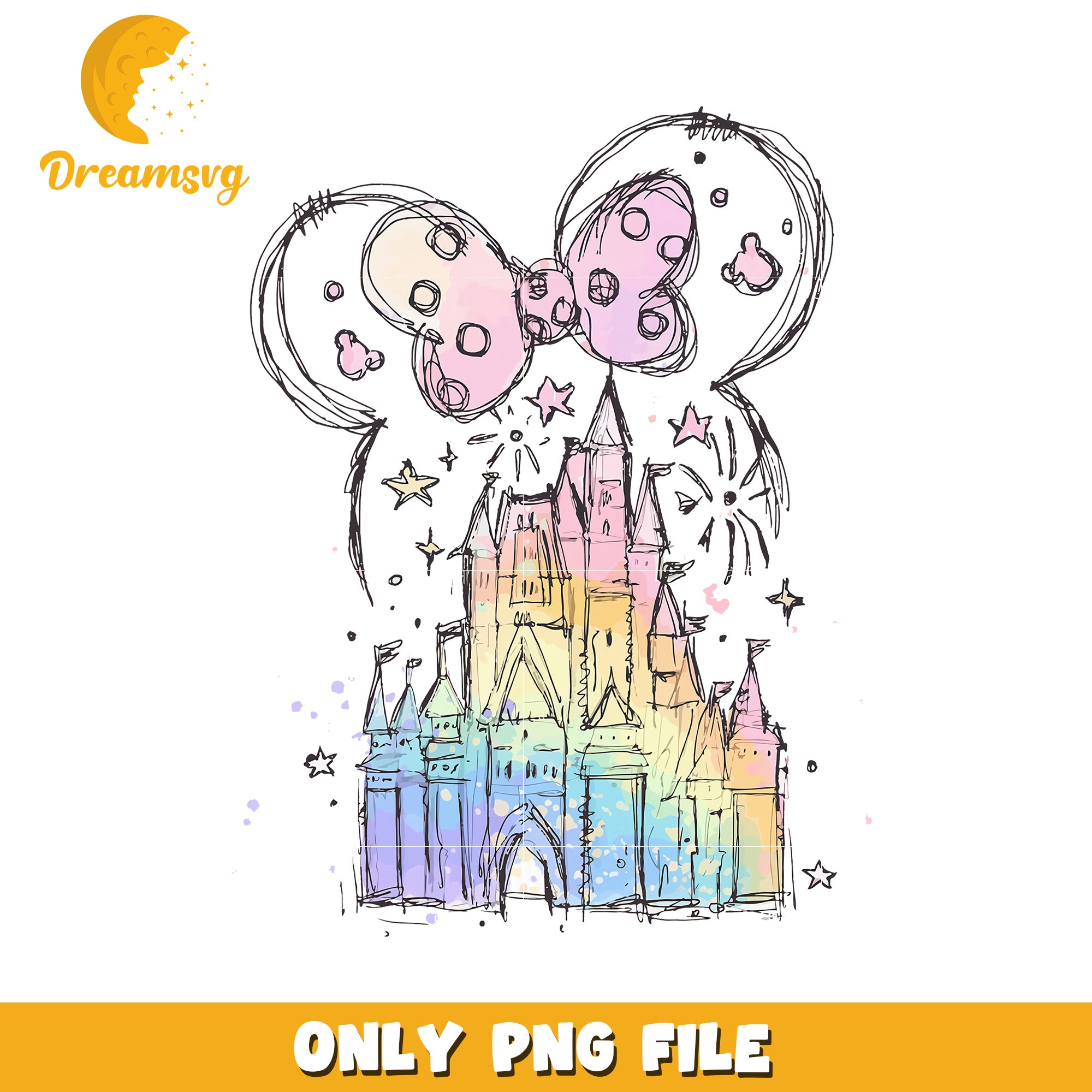 Rainbow Castle PNG Sublimation